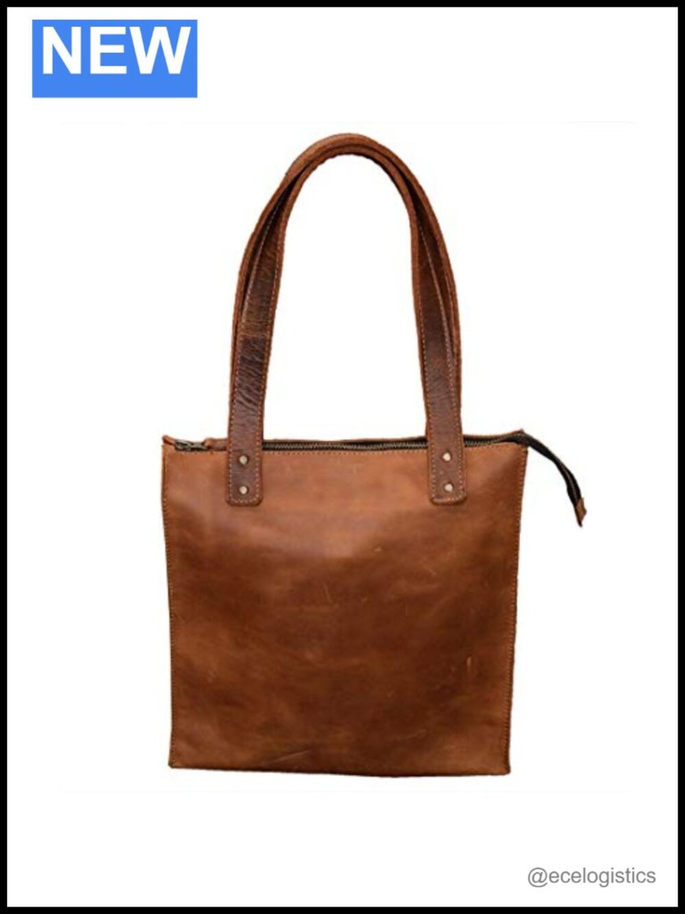 Full Grain Leather Handmade Shoulder Bag Handbag Messenger Square Purse